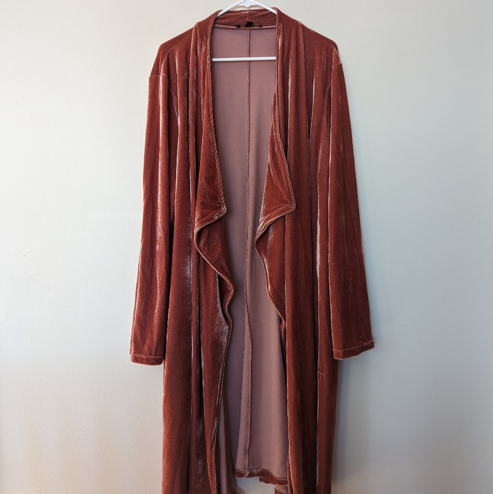 Dusty Rose Velvet Duster